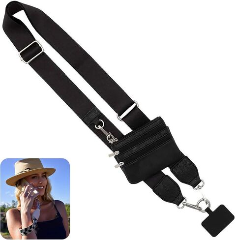Phone Strap With Zippered Pouch, 2024 New Clip and Go Strap For Phone With Wallet Crossbody in Saudi Arabia