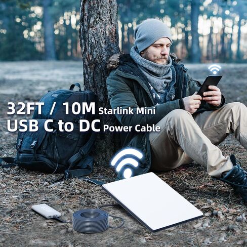 Starlink Mini Cable, 6.5FT / 2M Starlink Mini USB C to DC Power Cable Cord 100W Input, Waterproof USB Type C to DC Cable for Power Bank 65W+ PD Source in Saudi Arabia