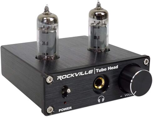 Rockville TubeHead Tube Headphone Amplifier Amp / 6K4 Tubes / 16-300 Ohms/180mW, Black in Saudi Arabia
