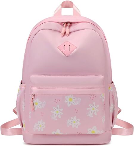 Pink Travel Backpack for Women Girls Backpacks for School Floral Lightweight Cute Toddler Schoolbag Bookbag Water Resistant Carry on Laptop Back pack Flower Daypack in Kuwait