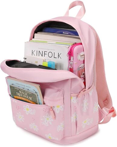 Pink Travel Backpack for Women Girls Backpacks for School Floral Lightweight Cute Toddler Schoolbag Bookbag Water Resistant Carry on Laptop Back pack Flower Daypack in Kuwait