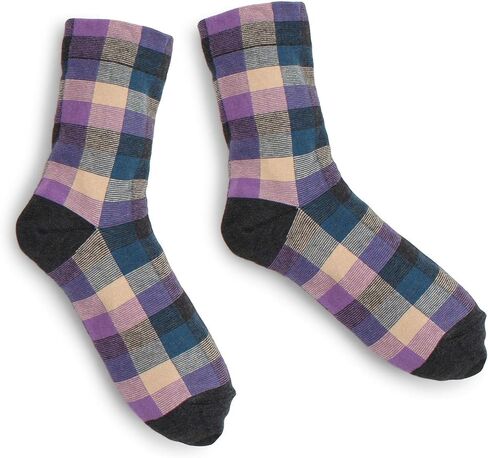 Women retro plaid check socks collection in Kuwait