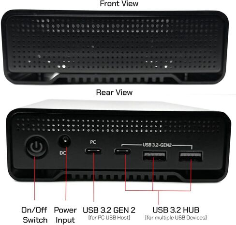 محرك أقراص ثابتة خارجي Avolusion PRO-G1 USB 3.2 Gen 2 (10 جيجابت في الثانية) USB-C مع محور USB لأجهزة الكمبيوتر المكتبية/الكمبيوتر المحمول التي تعمل بنظام التشغيل Windows أو MacOS (أسود) (12 تيرابايت) (متجدد) in Saudi Arabia