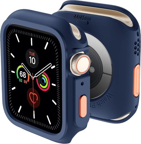 Adorve حافظة واقية متينة مقاومة للصدمات مصممة لساعة Apple Watch مقاس 44 مم 45 مم سلسلة 9/8/7/6/5/4/SE، غطاء ناعم من مادة TPU ممتص للصدمات لساعة Apple، غطاء حماية كامل الحافة iWatch واقي ساعة Apple 44 مم in Saudi Arabia