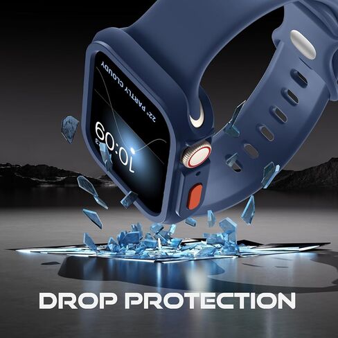 Adorve حافظة واقية متينة مقاومة للصدمات مصممة لساعة Apple Watch مقاس 44 مم 45 مم سلسلة 9/8/7/6/5/4/SE، غطاء ناعم من مادة TPU ممتص للصدمات لساعة Apple، غطاء حماية كامل الحافة iWatch واقي ساعة Apple 44 مم in Saudi Arabia