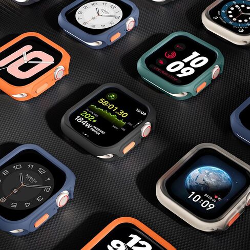 Adorve حافظة واقية متينة مقاومة للصدمات مصممة لساعة Apple Watch مقاس 44 مم 45 مم سلسلة 9/8/7/6/5/4/SE، غطاء ناعم من مادة TPU ممتص للصدمات لساعة Apple، غطاء حماية كامل الحافة iWatch واقي ساعة Apple 44 مم in Saudi Arabia