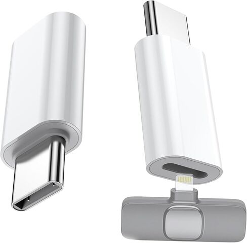 Type C to Lightning Microphone Adapter, USB C Male to Lightning Female Converter for Wireless Lavalier Microphone to your phone, Not for Headphone and Data, also Can charge for iPhone 16 Series etc in Kuwait