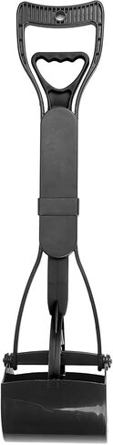 Pooper Scooper Long Handle Jaw Poop Scoop Handle Portable Pet Pooper Scooper for Large Dogs Cats Waste Picker Cleaning Tool with Extended Handle and Easy to Pull Spring (All Black) in Kuwait