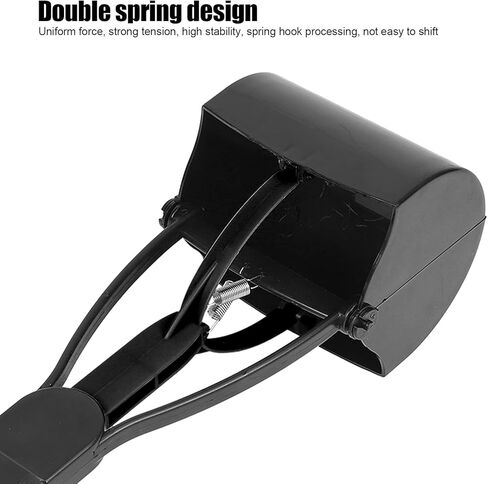 Pooper Scooper Long Handle Jaw Poop Scoop Handle Portable Pet Pooper Scooper for Large Dogs Cats Waste Picker Cleaning Tool with Extended Handle and Easy to Pull Spring (All Black) in Kuwait