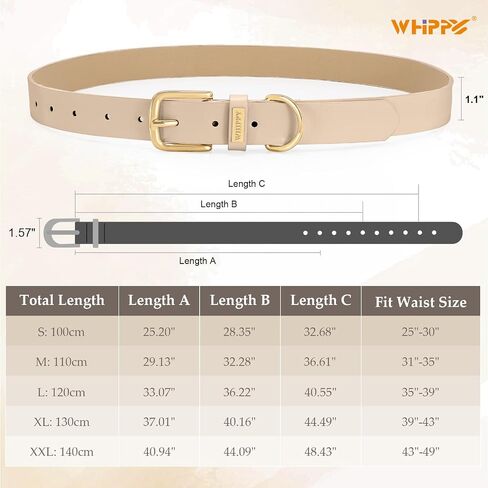 حزام جلد نسائي من WHIPPY حزام خصر للسيدات مع إبزيم ذهبي حزام جلد كاجوال لفساتين بناطيل الجينز in Kuwait