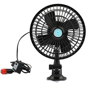 Car Fan With Cigarette Lighter Plug, Car Fan With Suction Cup, Car Cooling Fan - 12V