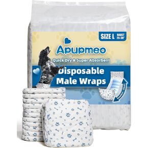 Male Dog Wraps Small, 20 Counts Disposable Dog Diapers Male, Super Absorbent Doggie Diapers for Male Dogs with Incontinence Marking or Excitable Urination
