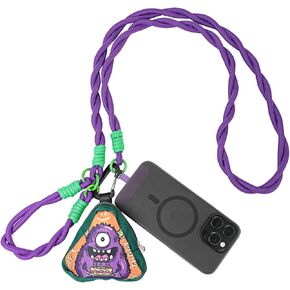 Universal Phone Lanyard Wrist Strap Crossbody, 1× Nylon Braided Phone Neck Lanyard, 1× Braided Phone Wrist Strap,1× Monster Bag, 1× Tether Tab, Anti Theft Phone Lanyard for Men & Women