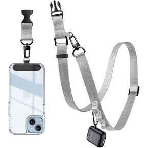 Adjustable Phone Lanyard Universal Crossbody Cell Phone Strap for iPhone Lanyard Shoulder Strap with Phone Tether Pad Blackish Green