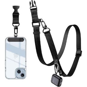 Adjustable Phone Lanyard Universal Crossbody Cell Phone Strap for iPhone Lanyard Shoulder Strap with Phone Tether Pad Blackish Green