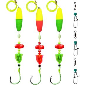 Catfish Rigs Catfish Rig,Catfish Floats with Rattles 6/0 8/0 10/0 Circle Hooks Santee Rig Catfish Fishing Tackle 3pcs/Set
