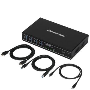 2x1 HDMI/USB-C 4K60Hz KVM Switch with PD Pass-Through - Selector for 2 Computers Sharing 4K Monitor Keyboard Mouse - Includes Cables to Connect Host Devices - Supports PD 100W Fast Charging
