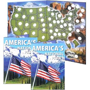 2 Pcs State Quarter Collection Book Folder Maps 50 States Quarter Collection Book Coin Collecting Book for Collectors Adults