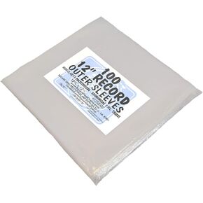 (100) ECONOMICAL 2mil Thick Plastic Outer Sleeves for 12" Vinyl Records #12SE02 - Protect Against Dust.
