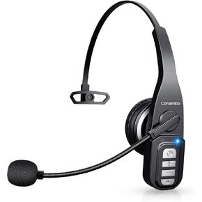 Conambo Bluetooth Headset 5.0, Wireless Headset with Noise Cancelling Microphone & Mute Button, 22Hrs Talktime Wireless On Ear Headphones for Home Office Cell Phone Business Truck Driver