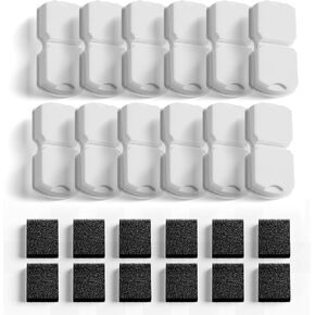 Cat Water Fountain Filter Replacement: 12 Cat Fountain Filter - 12 Pet Fountain Filter - 6 Carbon Filters & 6 Foam Filters - Suitable for GIOTOHUN Stainless Steel Cat Fountain S11
