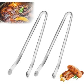 2 Packs BBQ Sausage Turning Tools, Stainless Steel Kitchen Cooking Tongs, Turning tool for grilled steak and chicken wings, spinning tongs for grilling.