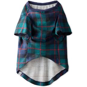 Multipack 100% Organic Cotton Dog Short Sleeve T-Shirt Pet Tees for All Breeds, Black Watch Plaid, Medium