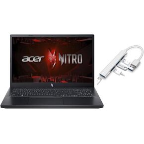 acer Nitro V 15.6" FHD 144Hz Gaming Laptop | Intel 10-Core i7-13620H | NVIDIA GeForce RTX 4060|Backlit | Black | 32GB RAM DDR5 | 1024GB SSD | Windows 11 Home |Bundle with USB 3.0 Hub