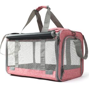 Pink Carrier for Large Medium Cat,Soft Sided Pet Carrier for Small Dog Puppy or Big Medium Cats Carrier, Pet Privacy Protection Travel Carrier 18.5x12x12 in