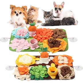 2 PCS Snuffle Mat for Dogs Small, Sniff Mat for Dogs Slow Eating and Encourages Natural Foraging Skills, Snuffle Mat for Cats & Rabbits Help Stress Relief and Training
