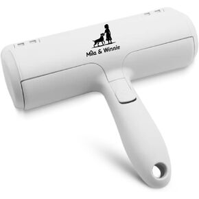 Mila & Winnie Pet Hair Remover Roller - Heavy Duty Reusable Lint Roller with Spacious Dustpan for Dog, Cat, Rabbit - Fur Remover Tool for Sofa, Carpet, Furniture, Car - White