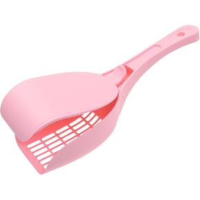 FuninCrea Cat Litter Scoop with Lid, Plastic Cat Litter Shovel with Big Holes Sieve Cat Sand Dog Pooper Scooper with Handle Easy to Use Portable Cat Litter Scooper for Cat Toilet Cleaning (Pink)