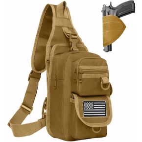 Gun Sling Bag for Men Crossbody Bag Compact CCW Sling Bag Water-resistant Everyday Carry Shoulder Bag Mens EDC Bag