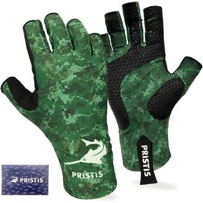 Half-Finger Fishing Gloves, UPF 50+ Breathable Quick Drying Fingerless Sun Gloves for Women Men, Fly Fishing Hunting Paddling Sailing Kayaking Hiking Canoeing Cycling