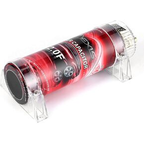 2 Car Audio Power Capacitor with Red LED Display, Suitable for Systems up to 2000W, Improves Performance with Instant Power On Demand