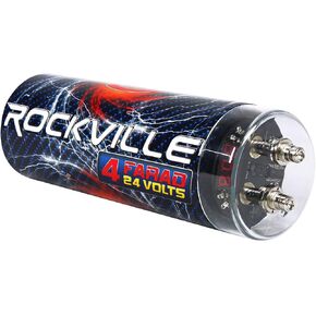Rockville RXC50D v2 50 Farad 24V Car Audio Capacitor with Voltage+Amerage Meter