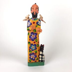 Outdoor San Francisco Patron Saint of Animals Statue - 15" Tall, Hand Carved, Made in Guatemala