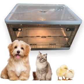 Puppy Incubator,Puppy Incubator with Heating, Large PET Brooder Nursery, Kitten Incubator,Incubator for Puppies (85L with Heating)