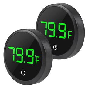 2Pcs Digital Aquarium Thermometer Fish Tank Digital LED Display Thermometer Fahrenheit Aquarium Temperature Sensor with LED Touch Screen for Aquarium Glass Containers Plant Reptile Turtle Tank