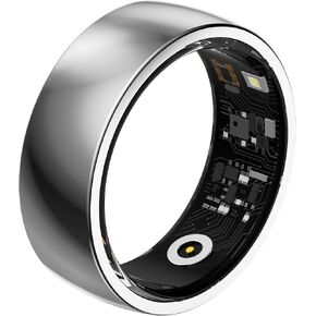 bemi REVO Smart Ring - Fitness Ring Health Tracker - Sleep Tracking - Heart Rate Monitor - IP68 Waterproof - 400mah Docking Station Powerbank - Silver (8)