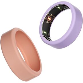 2 Pcs Silicone Ring Cover Compatible with Oura Ring Protector, Elastic Case for Oura Ring Gen 3 Working Out, (Black + Black, S for 6/7/8/9/10)