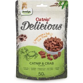 Catnip Delicious, Soft Cat Chew Treat, Real Shimp, Tuna and Chicken, Fish Oil and Taurine Added, 50g (50g, Fish)