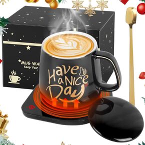 Coffee Warmer with Mug Set for Desk with Auto Shut Off - Coffee Mug Warmer/Coffee Cup Warmer Desk/Cup Warmer with Mug Set with 2 Temperature Cup Heater for Office Home-Winter
