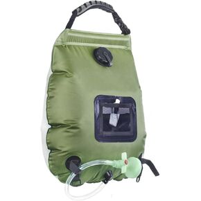 Solar Portable Shower Bag, 5 Gal/20L Compact Outdoor Heating Camping Shower Bag with On-Off Switchable Shower Head&Removable Hose Suitable for Camping, Hiking, Travel, Beach Swimming