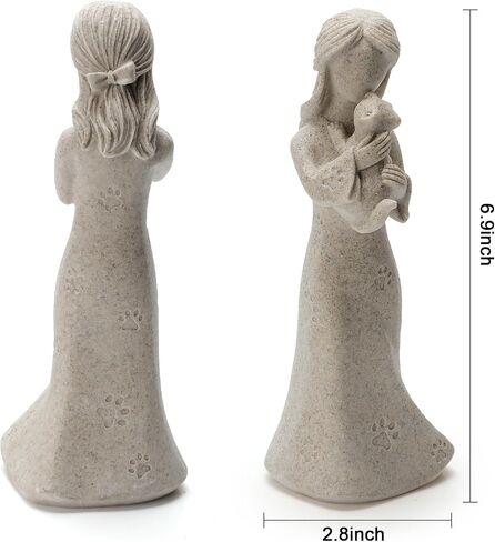 INLOMEM Cat Memorial Gifts, Cat Memorial Gifts for Loss of Cat, Pet Cat Remembrance Gifts, Cat Loss Sympathy Gift, Collectible Hand-Painted Cat Angel Figurine Statue for Cat Lovers (Granite) in Saudi Arabia