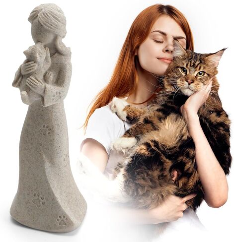 INLOMEM Cat Memorial Gifts, Cat Memorial Gifts for Loss of Cat, Pet Cat Remembrance Gifts, Cat Loss Sympathy Gift, Collectible Hand-Painted Cat Angel Figurine Statue for Cat Lovers (Granite) in Saudi Arabia