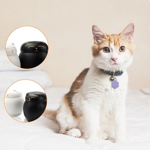 Cat Urns for Ashes,Pet Urns for Cats Box, Cat Cremation Urns Cremation Keepsake,Cat Memorial Urn for Remembering,Black Pets Ceramics Ashes Box,Funeral Urn Ashes Keepsake in Kuwait