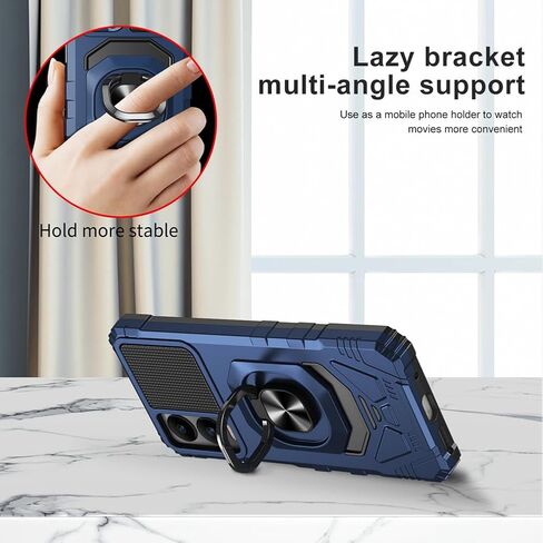 for Cricket Icon 6 / ATT Verge Case with 1 Pack Screen Protector,Dual Layer Hybrid Heavy Duty Defender Protection,Sleek Rugged Reinforced Cushion Corner Kickstand Shockproof Bumper Cover Blue in Kuwait