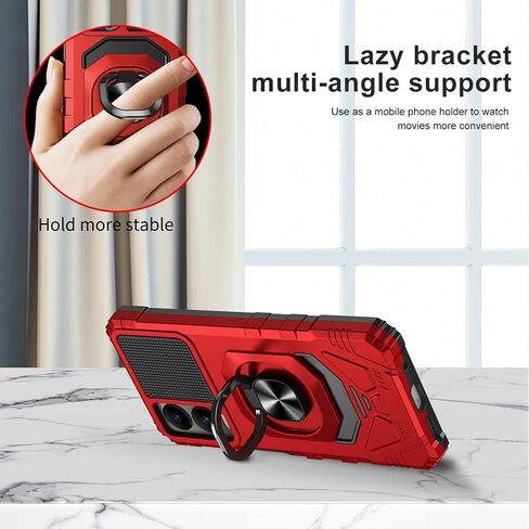for Cricket Icon 6 / ATT Verge Case with 1 Pack Screen Protector,Dual Layer Hybrid Heavy Duty Defender Protection,Sleek Rugged Reinforced Cushion Corner Kickstand Shockproof Bumper Cover Blue in Kuwait