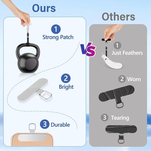 COCASES Metal Phone Tether Tab 4 Pack, Lanyard Tab Universal Phone Strap Patches for Cell Phone Tether Leash Charm in Saudi Arabia